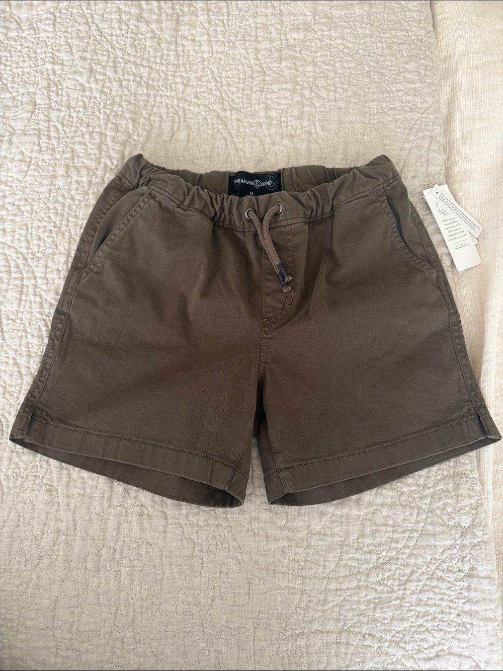 Treasure & Bond Olive Drawstring Hybrid Shorts